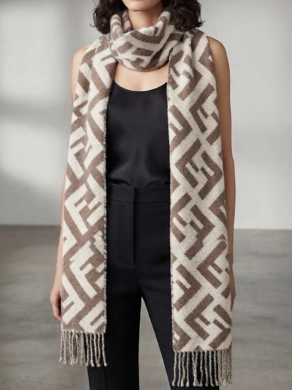 Fendi - Vintage Zucca Logo Printed Scarf